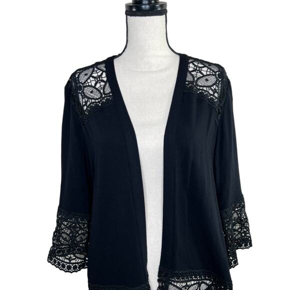 Studio Works Black Lace Cardigan Size M - Picture 2 of 5
